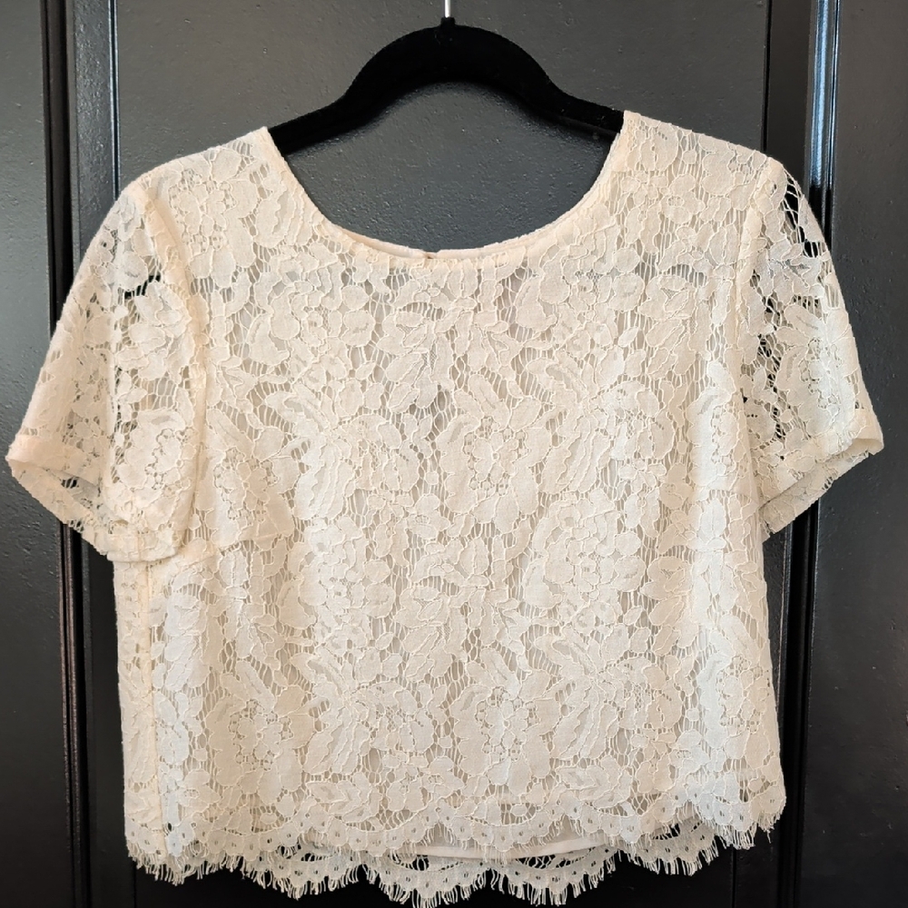 Banana Republic Cropped Lace Blouse
